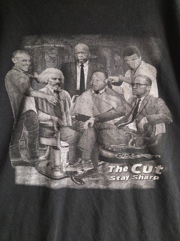 Vintage Y2K Faded Black The Cut Stay Sharp T-shirt 21×26 (M) MLK X ALI OBAMA F.D