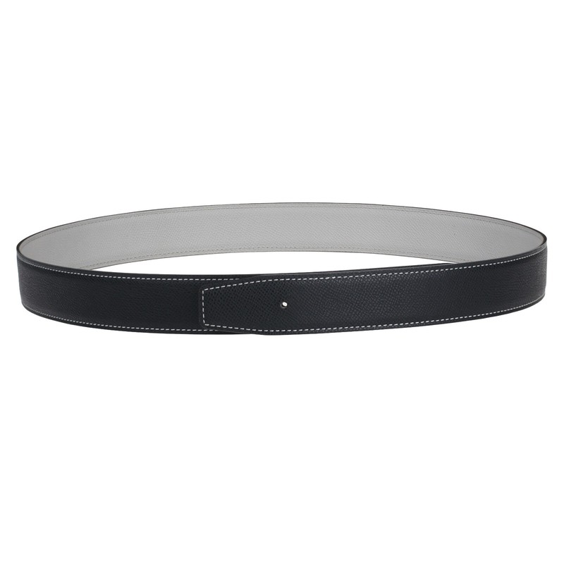 Reversible H full grain cowhide replacement belt without buckle 32mm wide gallery