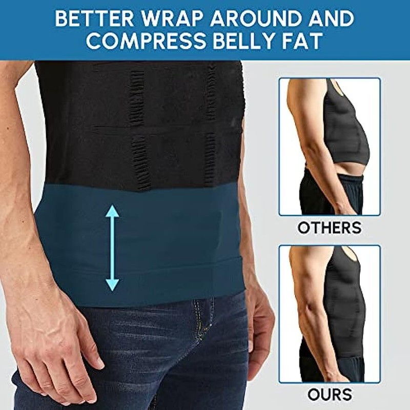 Men 3 Pack Body Shaper Slimming Belly Vest Compression Shirt Tank Tops Shapewear gallery