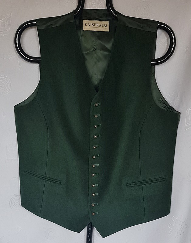 VEST VINTAGE KAISERALM TRACHTEN OKTOBERFEST DIRNDL WOOL MENS SIZE US 42 EU 52