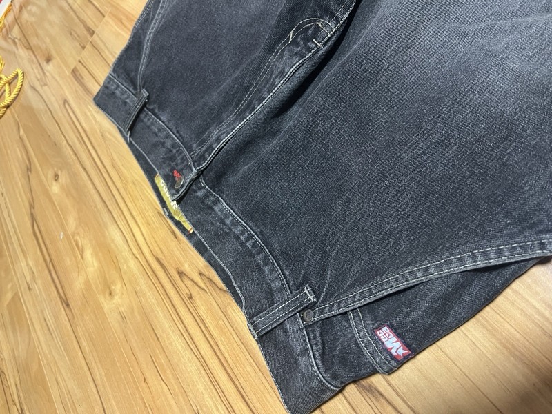 Mecca Men’s Black Dark Wash Relaxed Fit Cotton Denim Jeans Cargo Pockets gallery