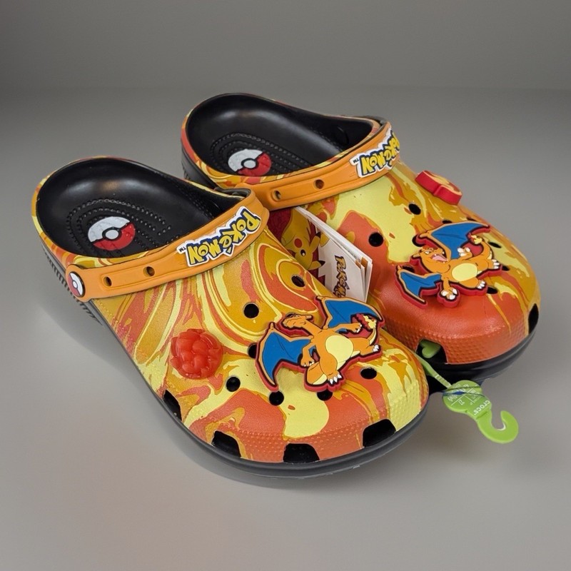Pokémon x Crocs Classic Clog Charizard Fire Graphics Men’s 9 / Women’s 11 – NEW