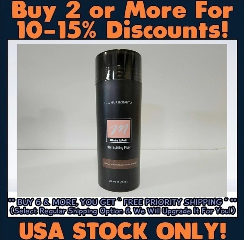 NEW MakeitFull Hair Building Fibers Black Dark Medium Light Brown BEST IN CLASS gallery