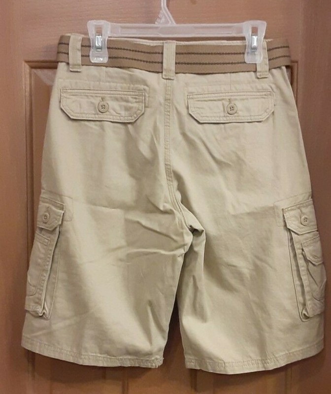 Lee Beige Carpenter Shorts With Web Belt and Cell Phone Pocket Mens Size 29 NWT gallery