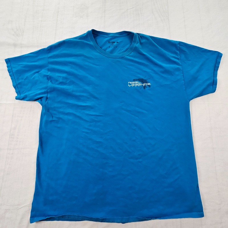 Reel Legends Florida Fish Blue Short Sleeve Cotton T-Shirt Men’s 2XL