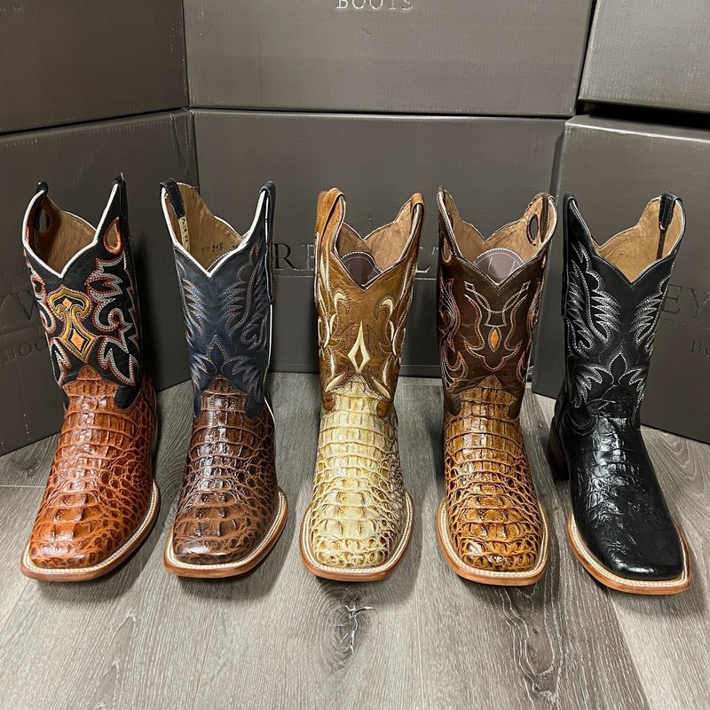 MEN’S RODEO COWBOY ALLIGATOR NECK PRINT WESTERN SQUARE TOE BOOTS MEXICO PRODUCT