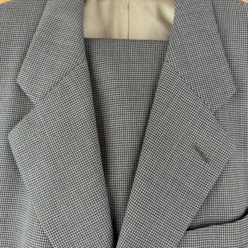 Bachrach Suit Mens 40R Green Taupe 3 Button 100% Wool Pants 32×28 Pleated Cuffed