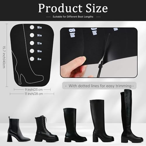 Boot Shaper Form Inserts, Tall Boot Support, Reusable Shoe Tree Shape 8 Black gallery