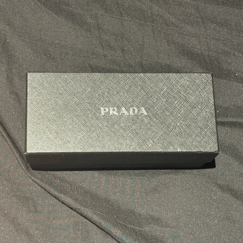 PRADA Women’s/Mens Rectangle Sunglasses Black Frame/Black Tinted Lenses w/ Case