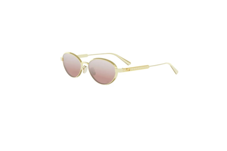 Christian Dior DiorCannage R1U B0R6 53 Gold Rose Mirrored Sunglasses Cannage