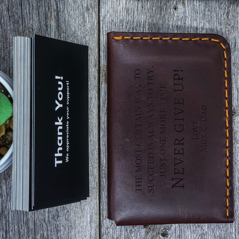Leather Business Card Holder, Front Pocket Leather Card Holder, Holds 20 Cards gallery