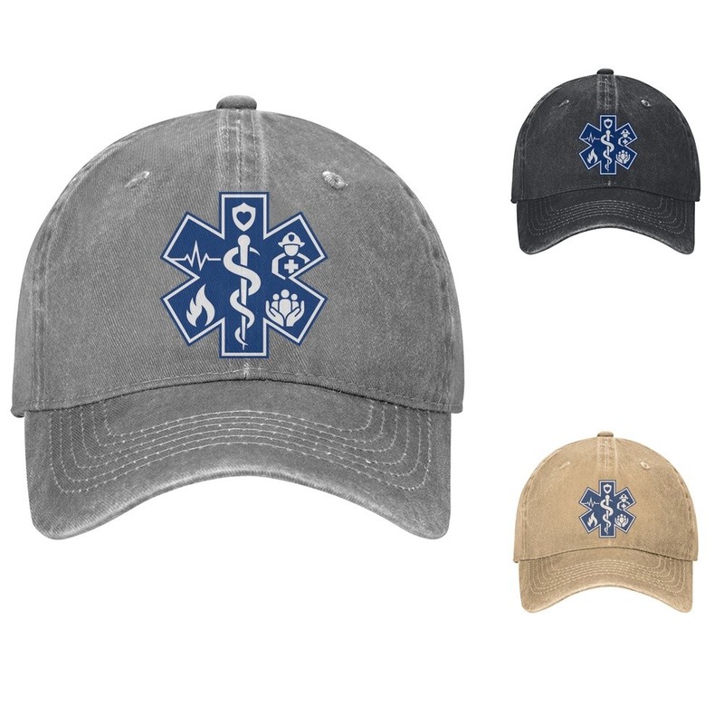 Medical Rescue Star Baseball Cap EMT Dad Hat Adjustable