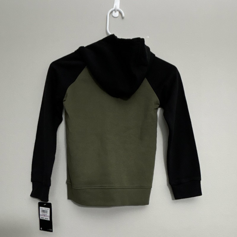 Under Armour Boys Hoodie Size 6 Green/Black Pullover Long Sleeve Pockets gallery