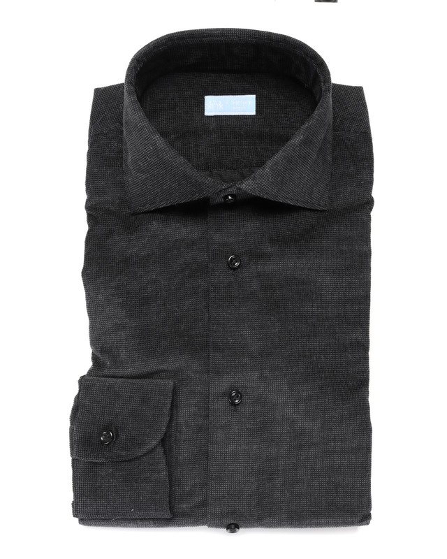 NWT IL SARTORE NAPOLI by VINCENZO DI RUGGIERO SHIRT black velvet 40 15 3/4
