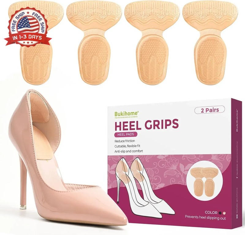 Heel Grips for Women Shoes – Bukihome Heel Pads for Shoes that are Too Big, Non-