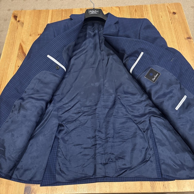 David Donahue Sports Jacket 48 Regular Blue Checkered gallery