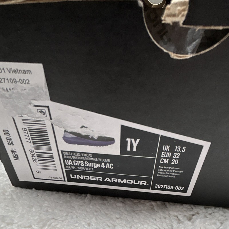 Under Armour UA GPS Surge 4 AC Kids Sneakers 1Y Black/Purple/White 3027109 gallery
