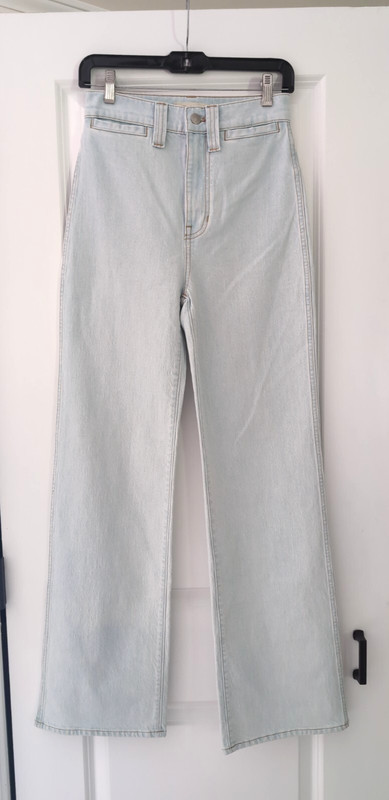 NWOT Madewell Leigh Retro 11″ High Rise Flare Jeans Size 25 (26×31.5) Light Wash
