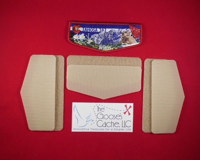 Tan Sew-on Hook and Loop for Attaching Patches to Scout BSA Shirts gallery
