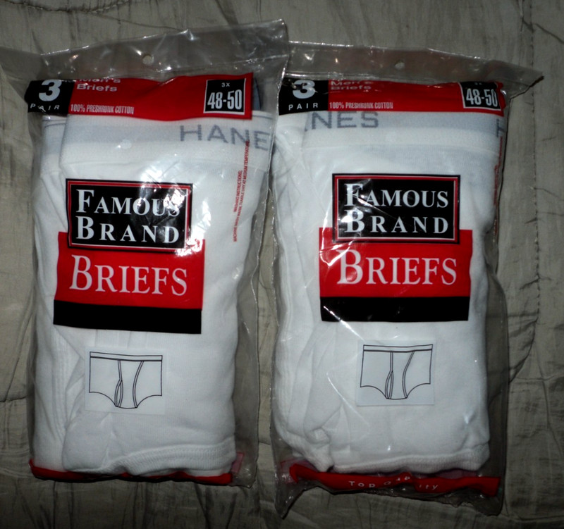 New Hanes Men’s Briefs White Underwear 2 -3 Packs Size 48-50 3X 6 Pairs