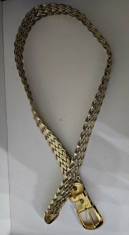 Vintage 1" Gold Braided Serpentine Fashion Belt M/L 30"-34" NEW gallery