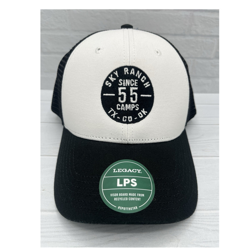 Legacy Black/White Adjustable Mesh Back Trucker Hat Men One Size Solid