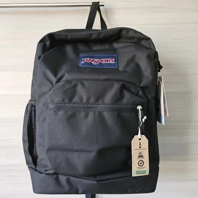 JanSport Black Cross Town Plus 15″ Laptop Sleeve School Travel Backpack New Tags
