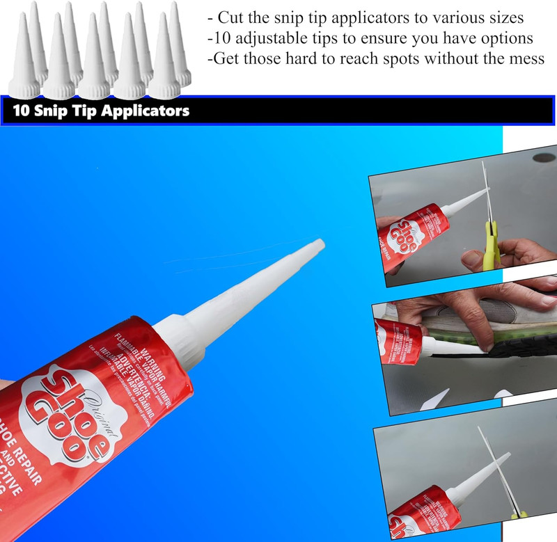 Shoe Goo Clear Shoe Repair Adhesive Bundle: Includes 10 Snip Tip Applicators and gallery