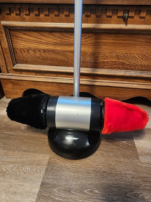 Sharper Image Electric Shoe Polisher Dual Buffer Free Standing Red Black CA825