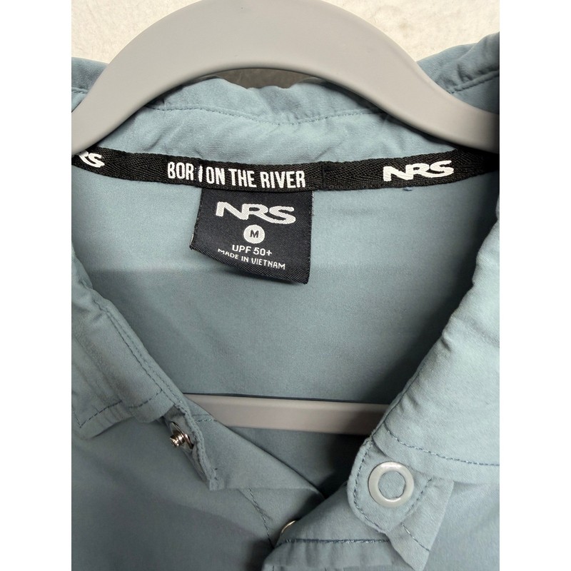 NRS Guide Wear Nylon Polyester Long Sleeve Button-Up Shirt Blue Mens UPF 50 M gallery