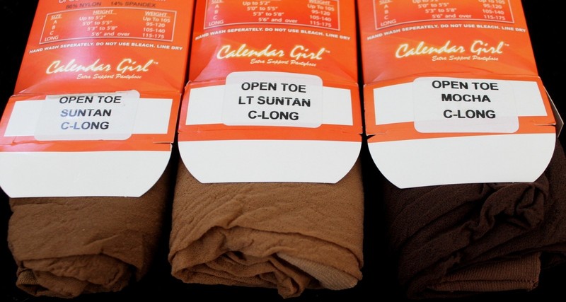 Tamara pic sz Pantyhose white Slouch Socks Toeless Hooters Uniform sheer hosiery gallery