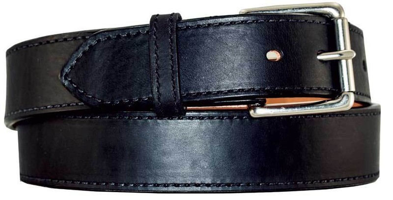 Mens Genuine Dist.&Black leather strap casual belt Amish crafted made in the USA gallery