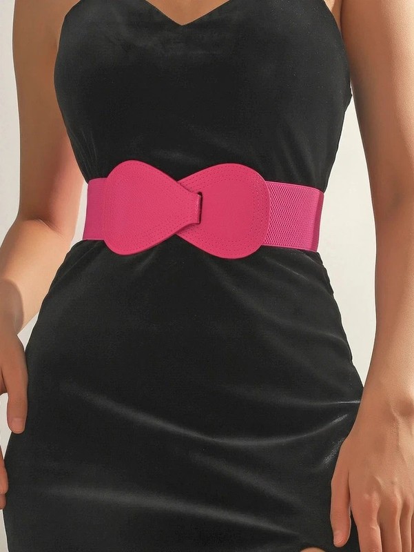 Women Wide Elastic Waist Belt Stretchy Solid Color Dress Coat Cinch Waistband gallery