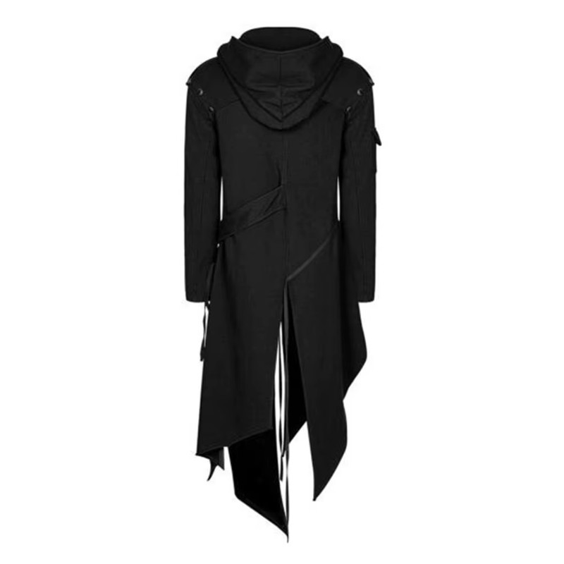 Medieval Retro Asymmetrical Hoodie Long Jackets Men'S Halloween Cosplay Gothic Z gallery