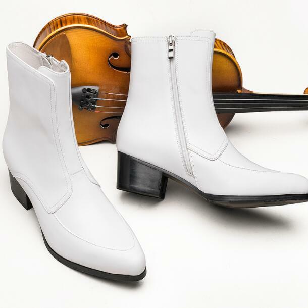 Wedding Men's Leather Chelsea Short Boots Shoes Dress Low Cuban Heel British Man gallery