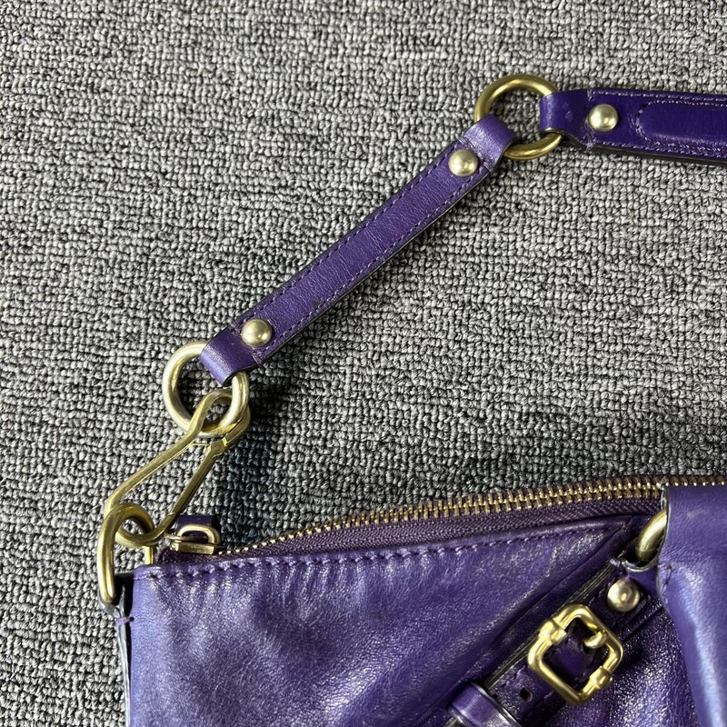 Coach Satchel Bag Womens Purple Leather Madison Sophia Top Handle Zip gallery