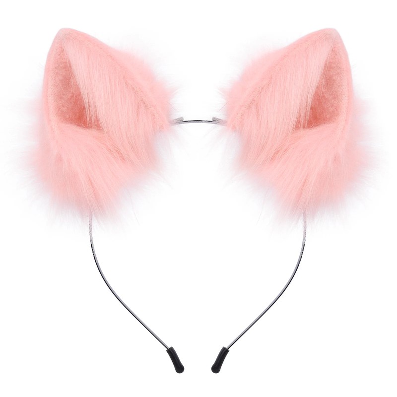 Handmade Faux Fur Animal Ears Headband Furry Cat Fox Ear Hairhoop Headwear