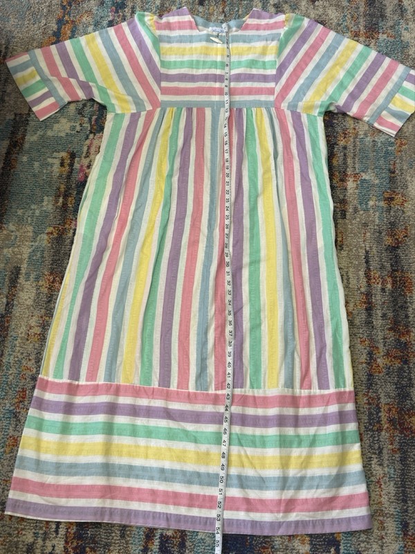 Leisure Life House Dress Vintage Large Made In USA Rainbow Gown gallery