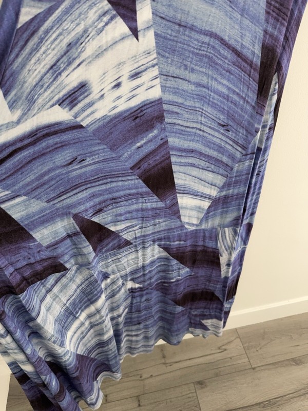 Soft Surroundings Delphinium Blue Abstract Print Smocked Maxi Dress XL gallery