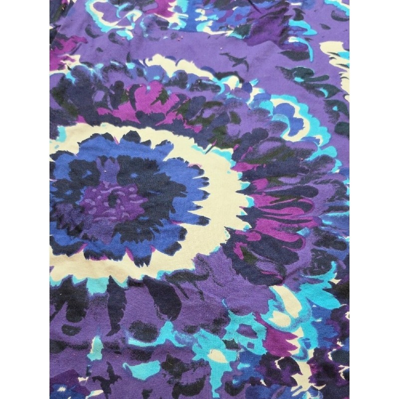 ULLA POPKEN | Purple Floral Artsy Cotton Tunic Boxy Tee Plus | 32 34 5X 6X gallery