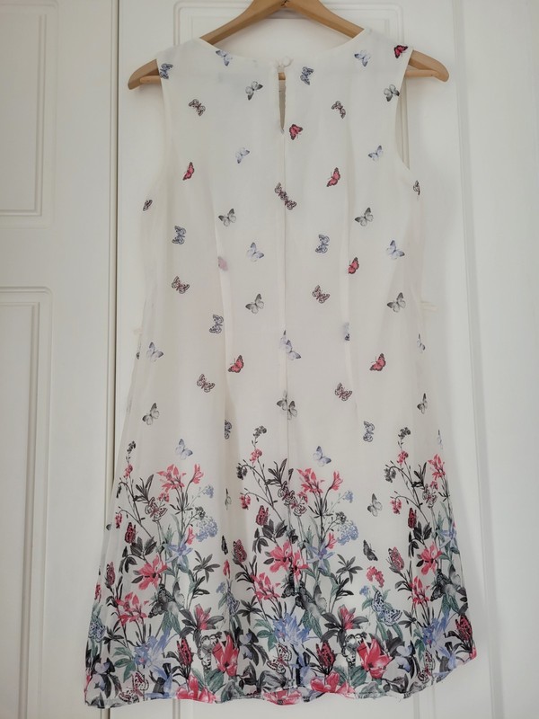 Ladies Atmosphere Size 12 Floral & Butterfly Patterned Chiffon Fully Lined Dress gallery