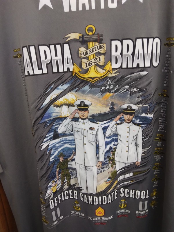 alpha bravo officiers candidate school Gray Team365 t shirt sz M