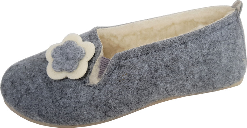 Lightweight, warm slippers-moccasin-ballerina size 36 * wool felt + virgin wool *.