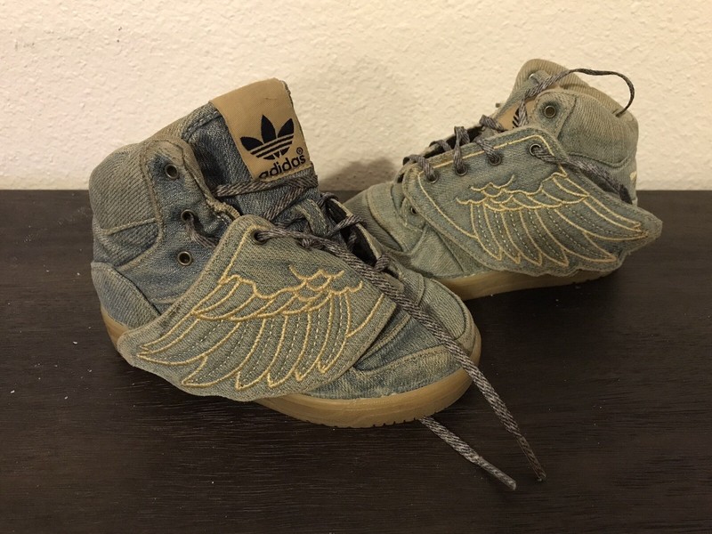 Adidas Originals Toddler Jeremy Scott DENIM WINGS V24622 Authentic SZ 7K🔥