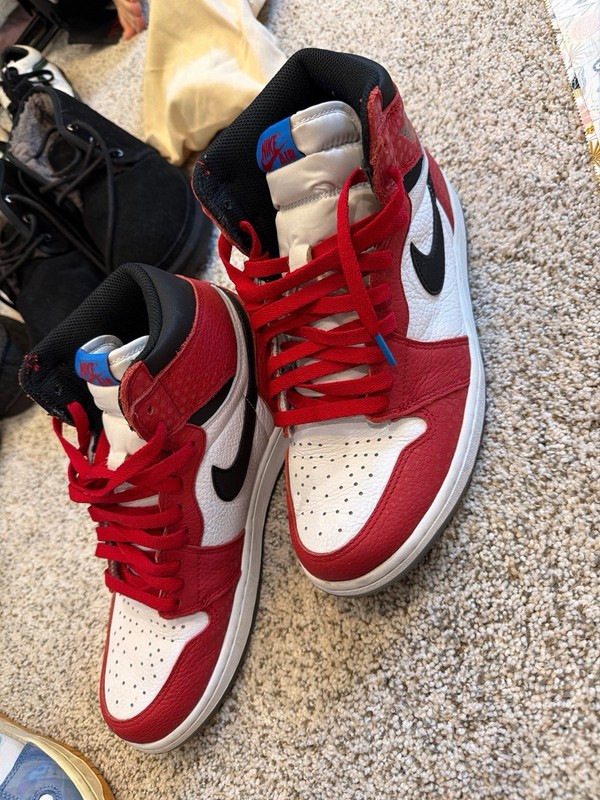 Nike Air Jordan 1 High Top Leather Colorblock Red/White/Black/Blue Sneakers gallery