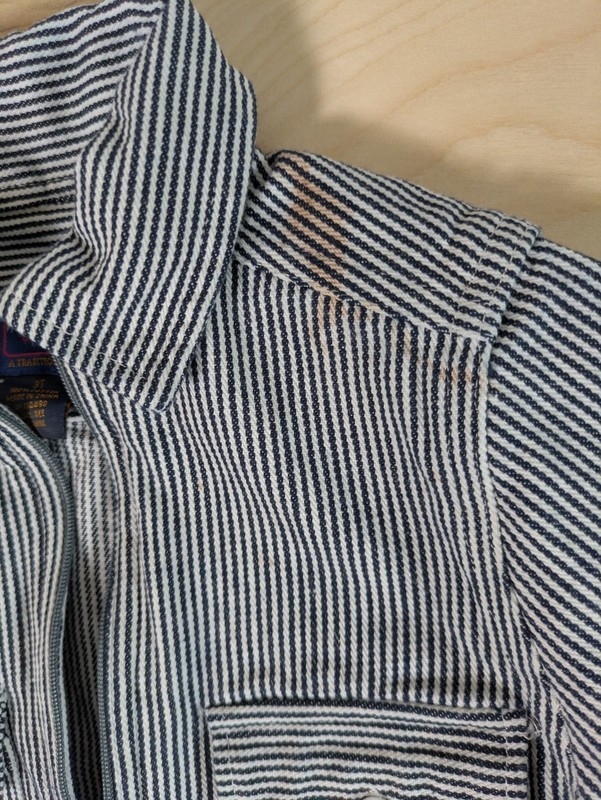 Lil' Hickory Boys 3T Blue/White Striped 1/4 Zip Collared Cotton Pullover gallery