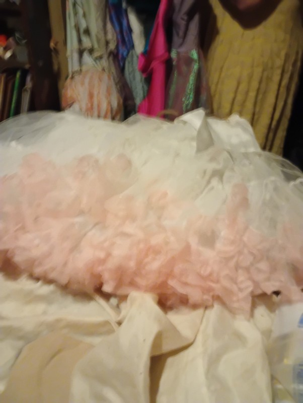 Women’s Short Tutu Skirt Layered Ruffle Tulle Pull-On One Size Pink/White