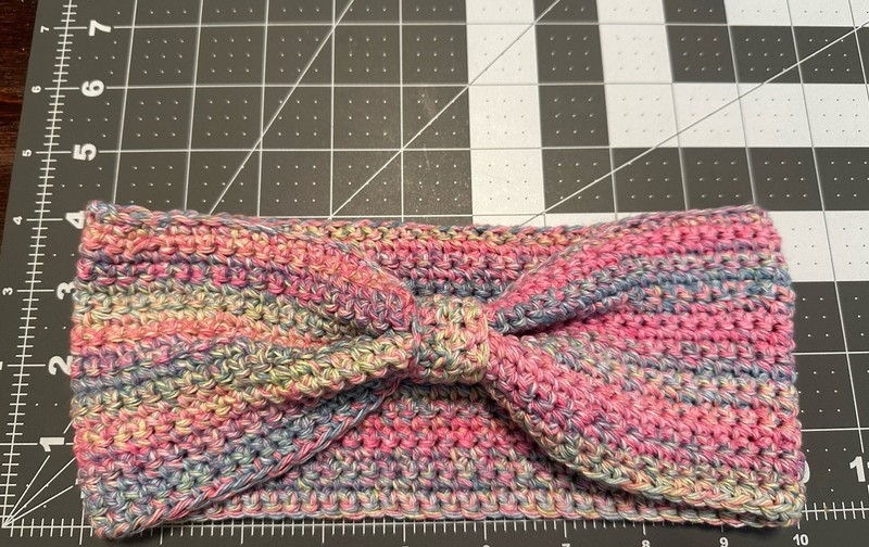 Handmade Pastel Rainbow Multi Crochet Headband/ Ear warmer gallery