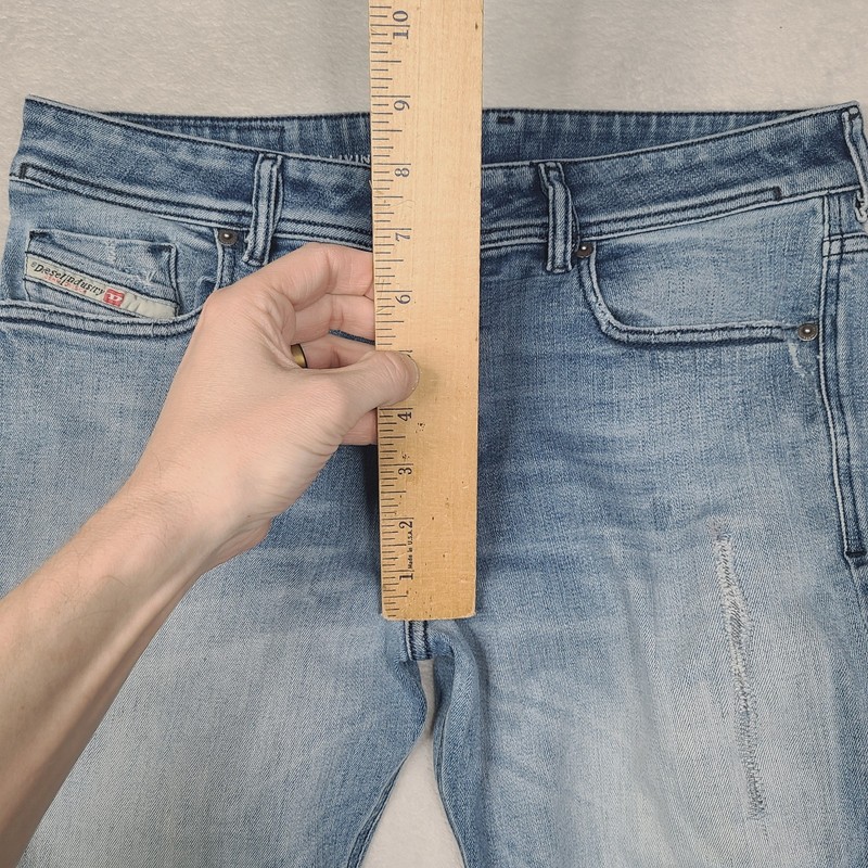 Diesel 1979 5 Pocket Skinny Punk Jeans Mens 34x32 Blue Light Wash Stretch gallery