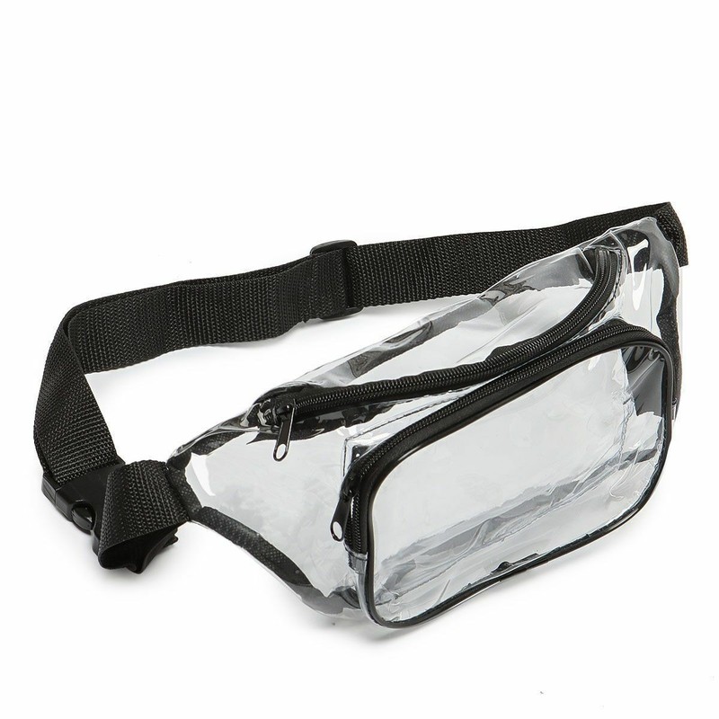 Clear Pack Waist Pouch Belt Bag Outdoor Sports Running Hiking Zip Pack Pouch